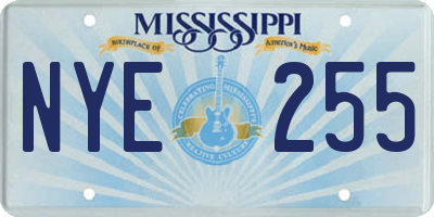 MS license plate NYE255