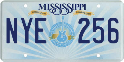 MS license plate NYE256