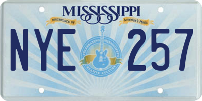 MS license plate NYE257