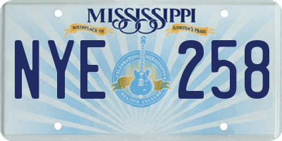 MS license plate NYE258