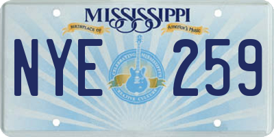 MS license plate NYE259