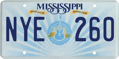 MS license plate NYE260
