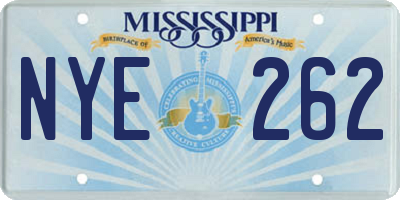 MS license plate NYE262
