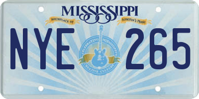 MS license plate NYE265