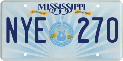 MS license plate NYE270