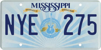 MS license plate NYE275