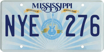 MS license plate NYE276