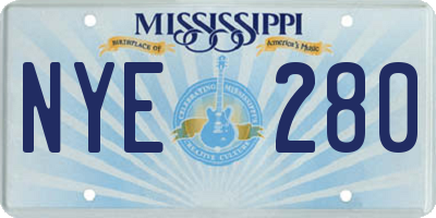 MS license plate NYE280