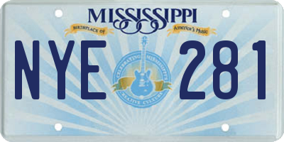 MS license plate NYE281