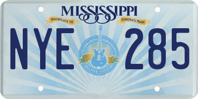 MS license plate NYE285