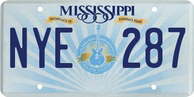 MS license plate NYE287