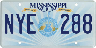 MS license plate NYE288
