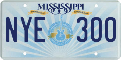 MS license plate NYE300