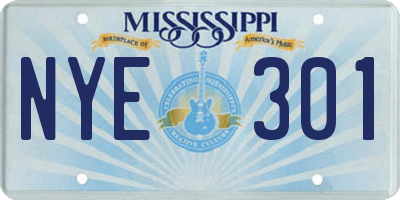 MS license plate NYE301