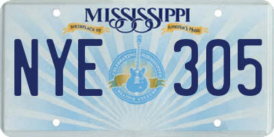 MS license plate NYE305