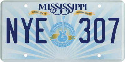 MS license plate NYE307
