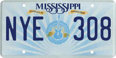MS license plate NYE308