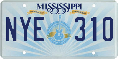 MS license plate NYE310