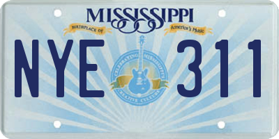 MS license plate NYE311