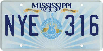 MS license plate NYE316