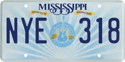 MS license plate NYE318