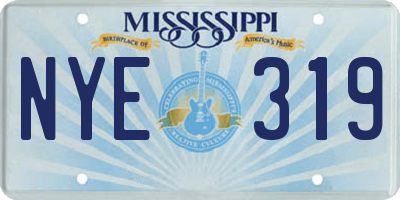 MS license plate NYE319