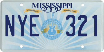 MS license plate NYE321