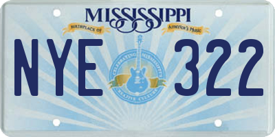 MS license plate NYE322
