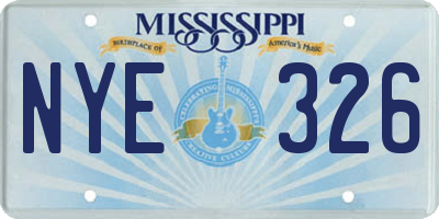 MS license plate NYE326