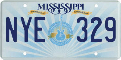 MS license plate NYE329