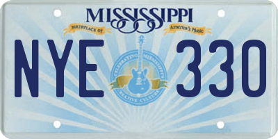 MS license plate NYE330