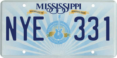 MS license plate NYE331