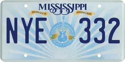 MS license plate NYE332