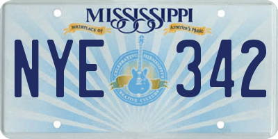 MS license plate NYE342