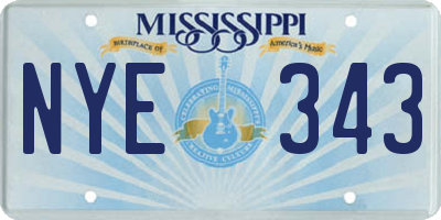 MS license plate NYE343