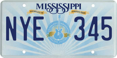 MS license plate NYE345