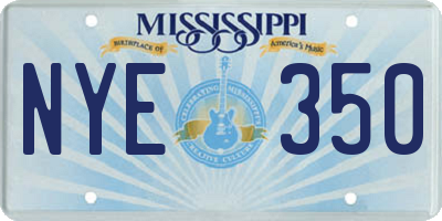 MS license plate NYE350
