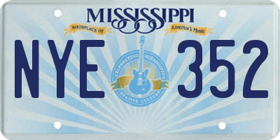 MS license plate NYE352