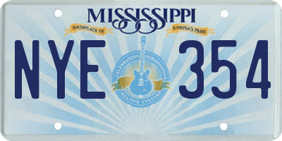 MS license plate NYE354