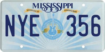 MS license plate NYE356