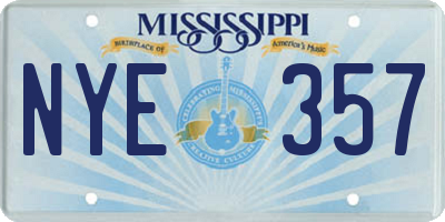 MS license plate NYE357