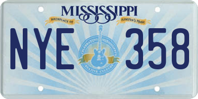 MS license plate NYE358