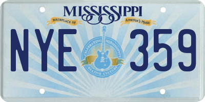 MS license plate NYE359