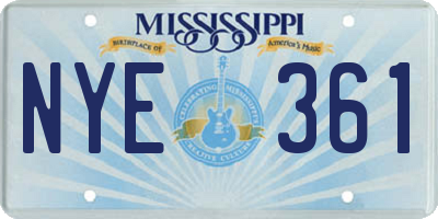 MS license plate NYE361