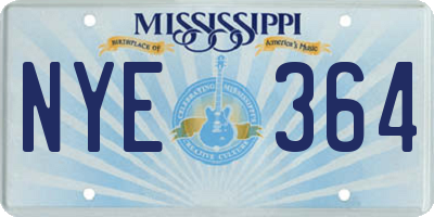 MS license plate NYE364