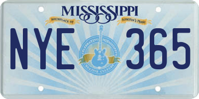 MS license plate NYE365