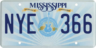 MS license plate NYE366