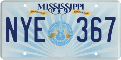 MS license plate NYE367