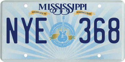 MS license plate NYE368
