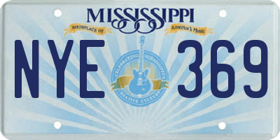 MS license plate NYE369